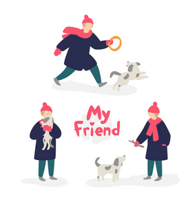 s logo. Illustrations for the shelter of homeless animals.