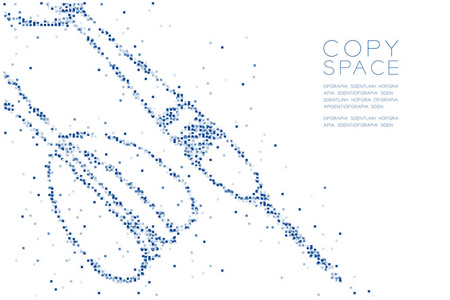 抽象几何方块盒像素图案飞镖游戏形状商业成功概念设计蓝色插图白色背景与复制空间矢量EPS10