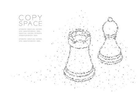 抽象几何方块盒像素图案棋子形状商业策略概念设计黑色插图白色背景与复制空间矢量EPS10