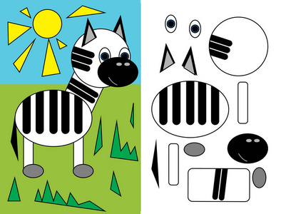 学龄前儿童的逻辑任务. 儿童拼图. 我们学习形状. 圆形正方形三角 ..