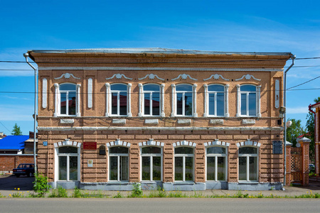 Mariinsk俄罗斯2018年6月12日前商人Preisman MariinskKemerovo地区印刷厂的建筑俄罗斯