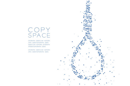 抽象几何圆点像素图案动物套索陷阱形状商业风险概念设计蓝色插图白色背景与复制空间矢量EPS10