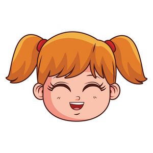 可爱的女孩脸卡通