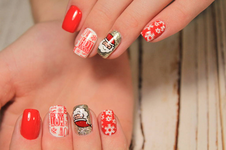 s nails with beautiful christmas manicure studio