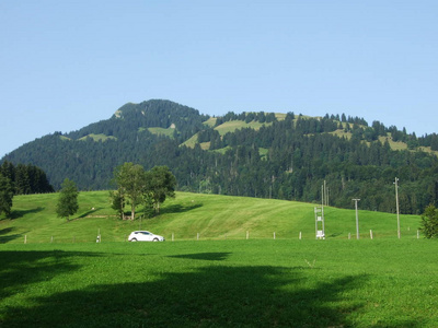 瑞士圣加伦州奥伯多根堡山区山顶风景