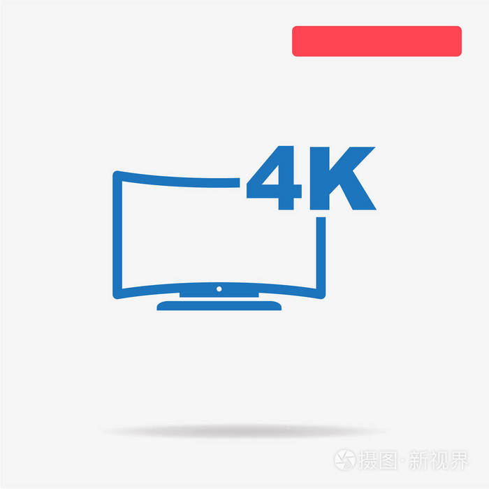 4k电视图标矢量概念图设计