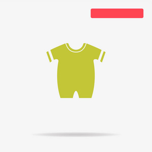 婴儿衣服图标。 矢量概念图设计。