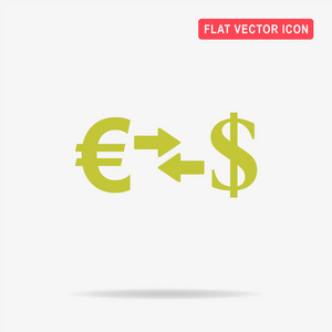 货币兑换图标。 矢量概念图设计。