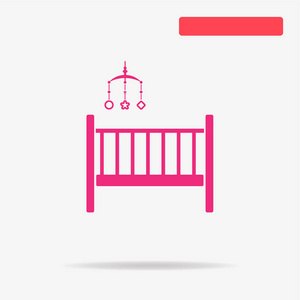 婴儿床图标。 矢量概念图设计。