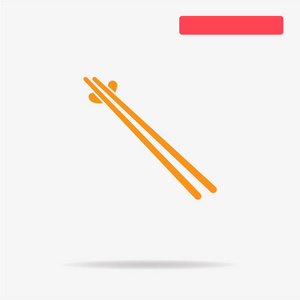 筷子图标。 矢量概念图设计。