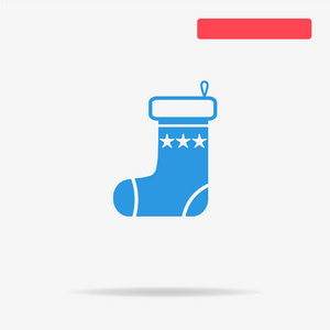 圣诞袜子图标。 矢量概念图设计。