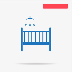 婴儿床图标。 矢量概念图设计。