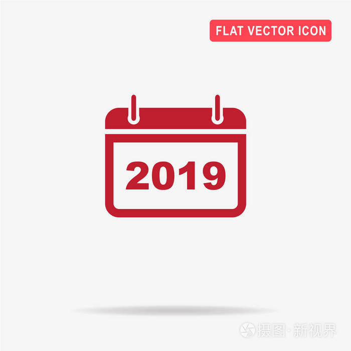 2019年图标。 矢量概念图设计。