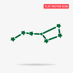 星座乌尔萨少校北斗七星图标。矢量概念图设计。