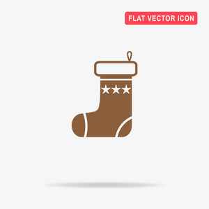 圣诞袜子图标。矢量概念图设计。