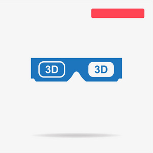 三维眼镜图标。矢量概念图设计。