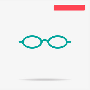 眼镜图标。矢量概念图设计。