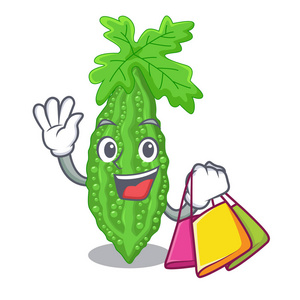 形状卡通矢量图上的苦瓜购物照片