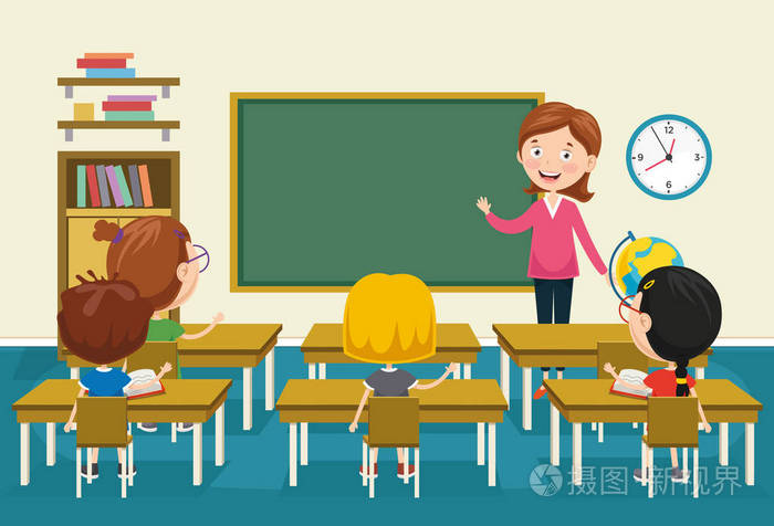 教室的矢量插图