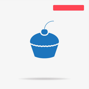纸杯蛋糕图标。 矢量概念图设计。