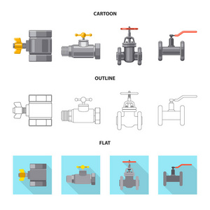 管道和管状标志的孤立物体。管道和管线库存矢量图的采集