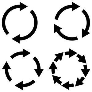 设置符号重新加载刷新图标, 旋转箭头在圆圈, 矢量符号同步, 可再生加密货币兑换, 更改更新向量