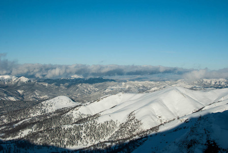 佐治亚州巴库里亚尼滑雪胜地的冬季景观。