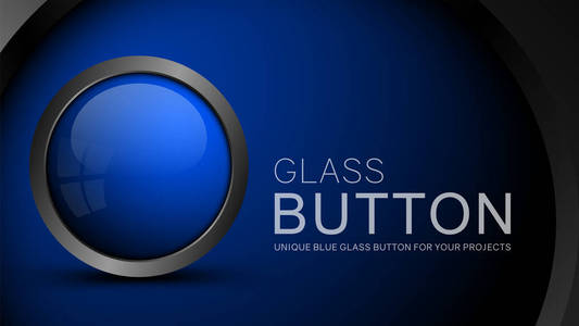玻璃蓝色按钮