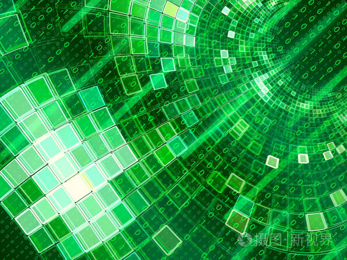 矩阵背景隧道与数字一和零. 抽象计算机生成的图像.