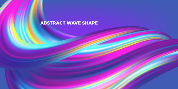 五颜六色的3d 抽象波横幅