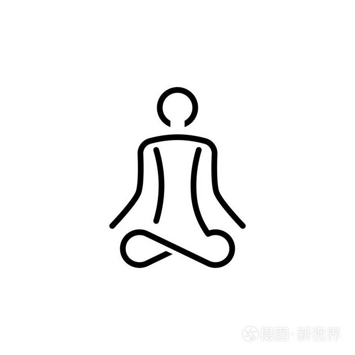 轮廓瑜伽标志插图标志设计渐变背景插画-正版商用图片16b5i9-摄图新
