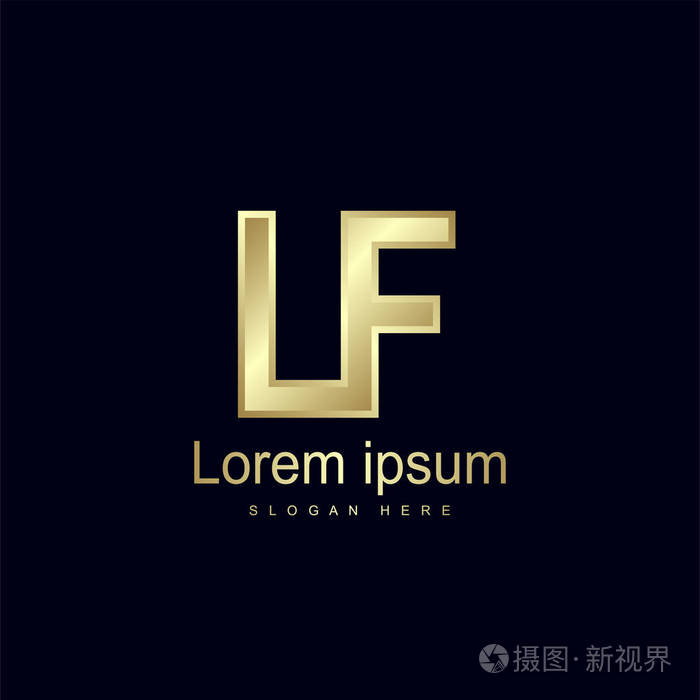 初始字母lf标志模板矢量设计