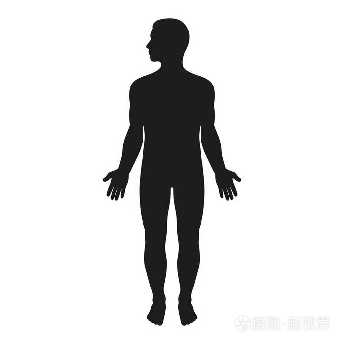 男性剪影插图孤立的白色背景