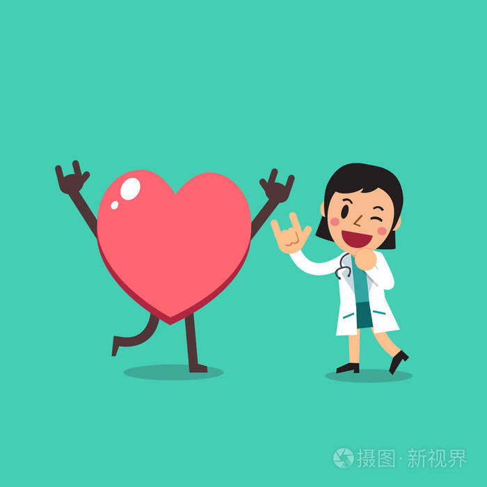 矢量卡通人物女医生以大心为设计