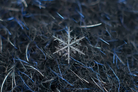 天然雪花宏观冰美的冰冻自然。