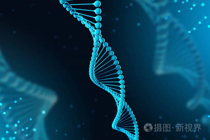 dna分子的三维图解核苷酸在生物体环境中的螺旋分子如在空间中概念