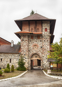 著名的东正教修道院西卡克拉列沃教堂的神圣宿舍13世纪拜占庭罗马式修道院