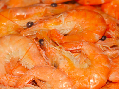 水煮海虾作为零食饮用