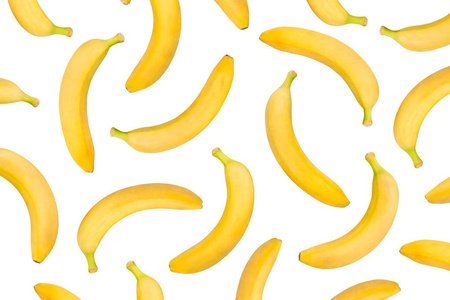 香蕉图案隔离在白色背景上