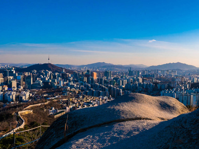 韩国首尔市美丽的建筑与建筑城市景观