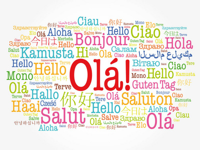 世界各种语言的词云,背景概念照片