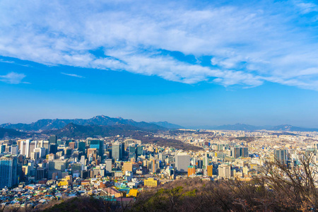 美丽的景观和城市景观与建筑，韩国首尔市