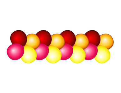 不同颜色装饰的气球