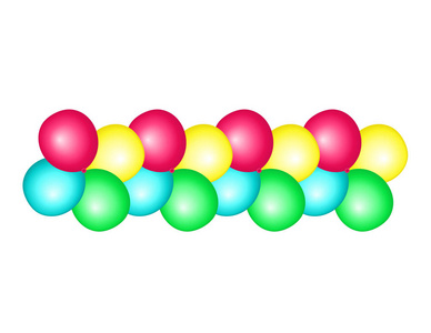 不同颜色装饰的气球