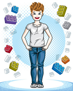 青少年站着图片-青少年站着素材-青少年站着插画-摄图新视界