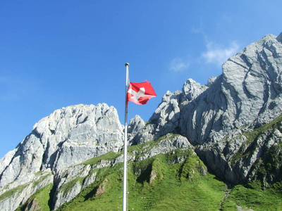瑞士阿彭策尔Innerrhoden州阿尔普斯坦山区的Chruzberg峰