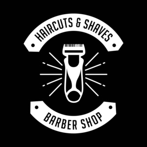 和时髦的胡子和发型矢量理发店徽, 理发店标志或徽章的理发师商店招牌