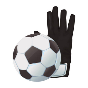 足球球和守门员手套