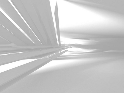 抽象的现代白色建筑背景。 三维渲染图