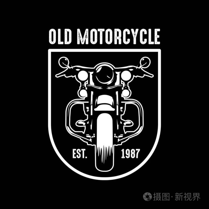 摩托车徽章和标志好打印最佳矢量